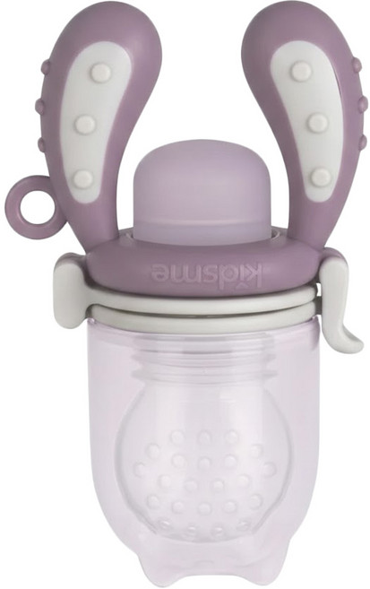 kidsme 咬咬樂輔食器 增量版 大號L 6個月以上, 葡萄紫, 1個