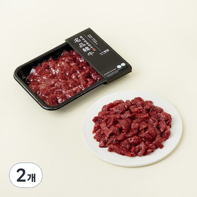 횡성한우 1++ 국거리용 (냉장), 300g, 2개