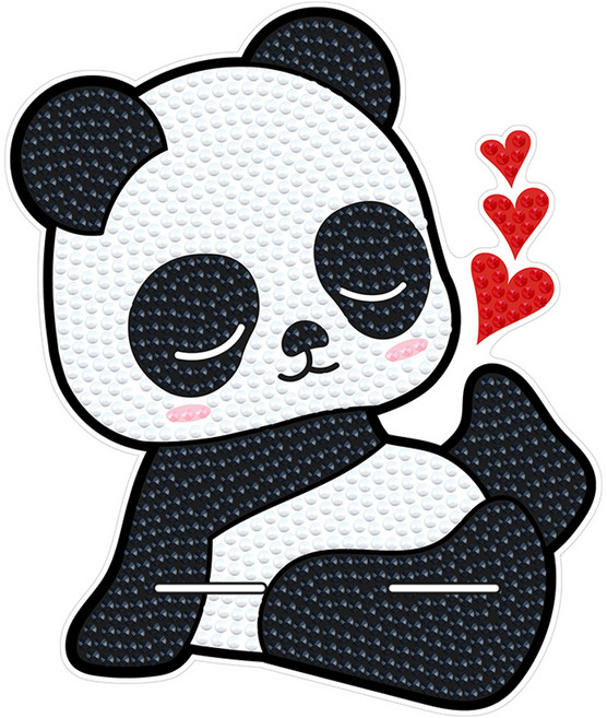 디클레어 큐빅 비즈 보석십자수 아크릴 휴대폰 거치대 만들기 DIY 세트, 꿈나라 팬더, 1세트