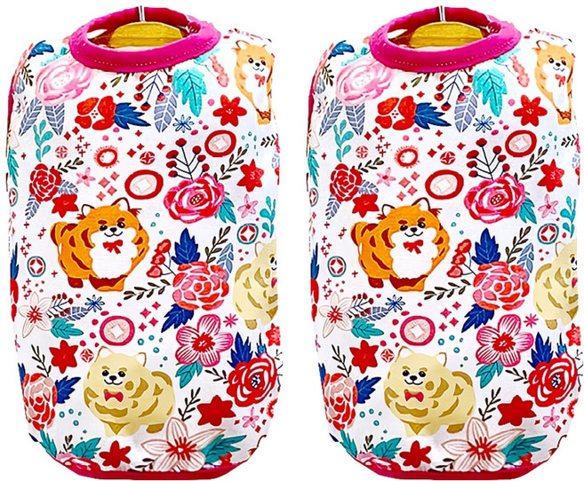 SassyDog 保暖衣, 花朵狗狗, 2件