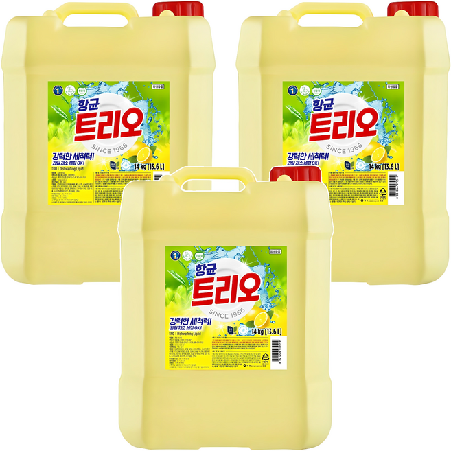 트리오 주방세제, 14kg, 3개