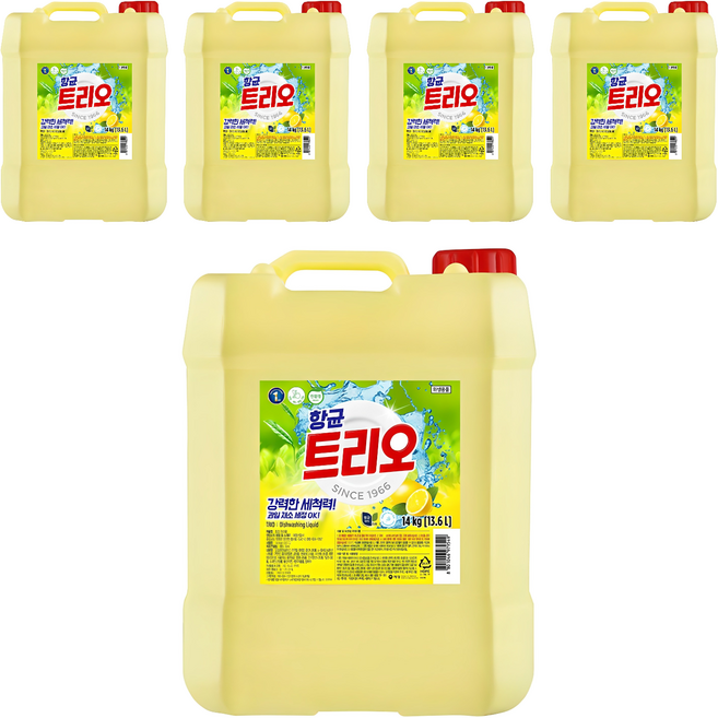 트리오 주방세제, 14kg, 5개