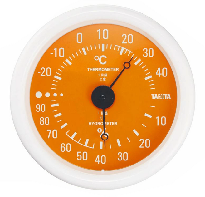 TANITA 塔尼達 指針式溫濕度計 TT-515, 橘色, 1個