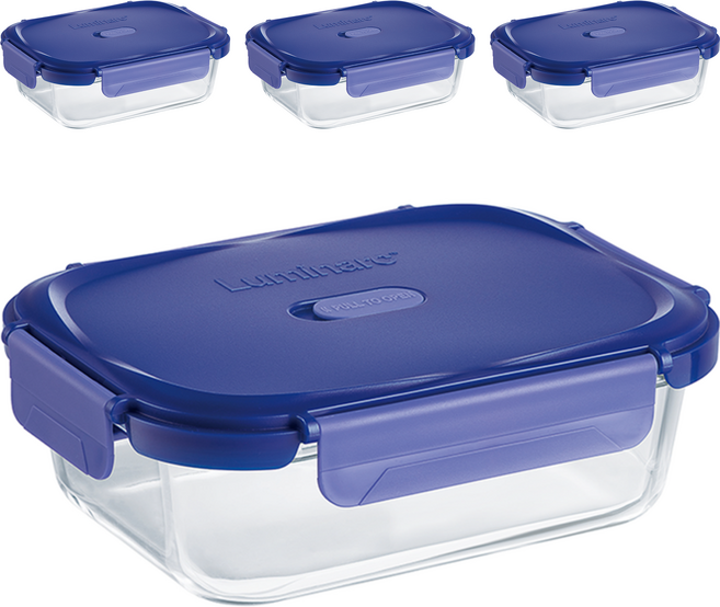 루미낙 퓨티나 직사각 내열 밀폐용기, 4개, 370ml