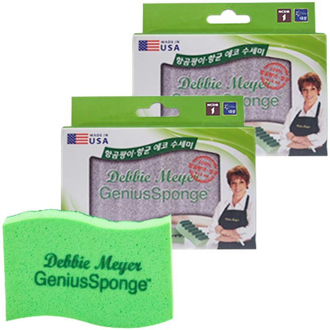 데비마이어 지니어스 스펀지 수세미 실버, 1개입, 2개