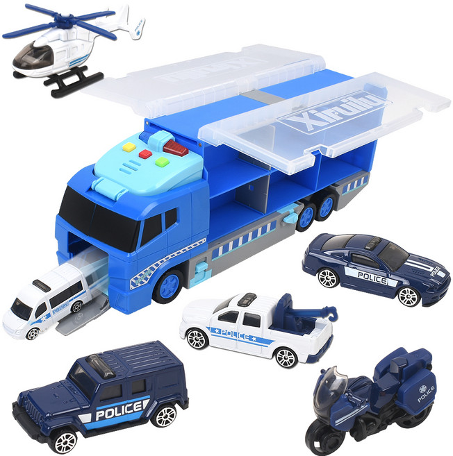 캐리어 컨테이너 경찰차 AY1818C, 블루, 1개