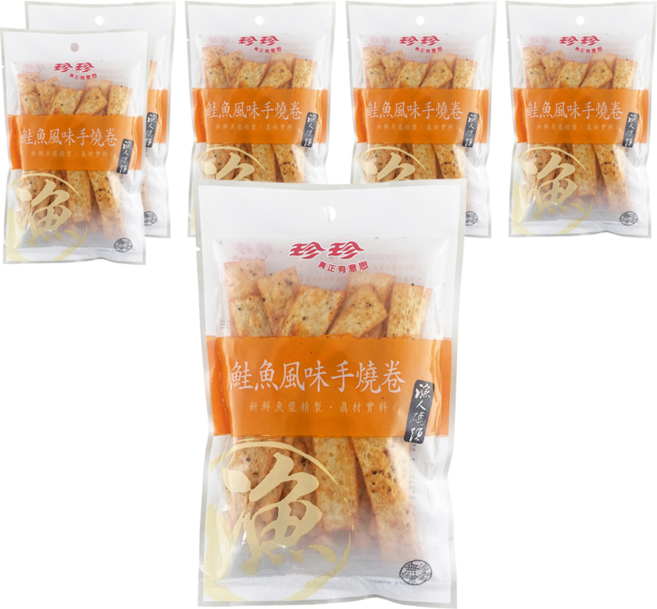 珍珍 鮭魚風味手燒捲, 30g, 6包