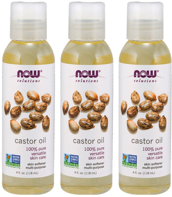 NOW Foods 純蓖麻保濕油, 118ml, 3瓶