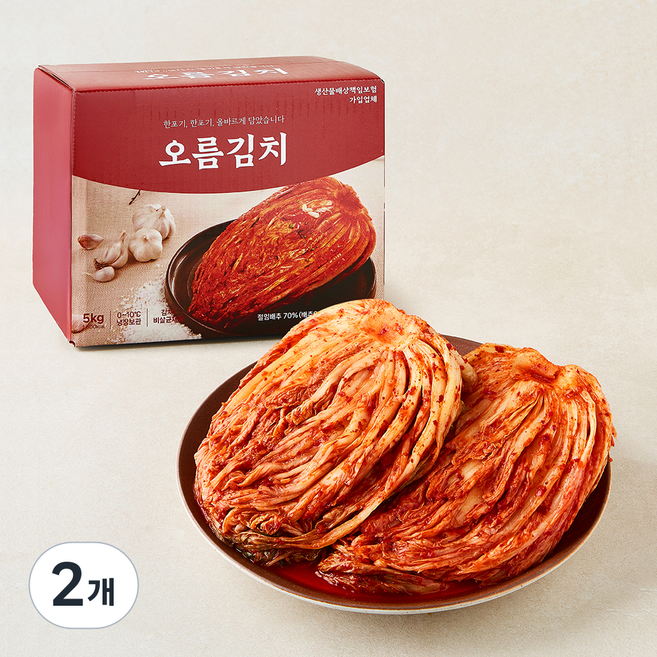 오름김치 포기김치, 5kg, 2개