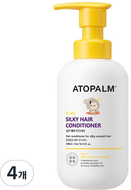 아토팜 아동용 실키 헤어 컨디셔너, 300ml, 4개