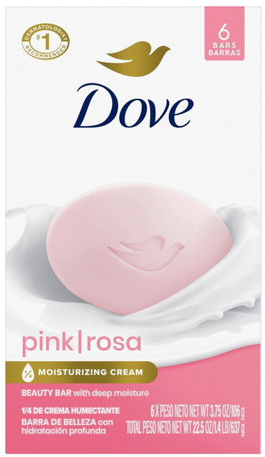 Dove 多芬 深層保濕柔膚香皂 粉紅玫瑰香, 106g, 6個