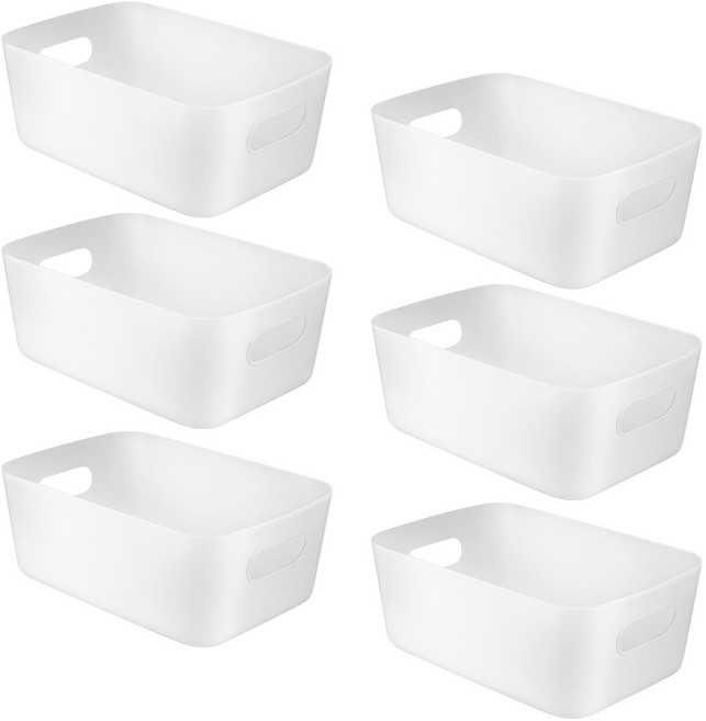 코멧 다용도 수납 바스켓 M, 화이트, 6개