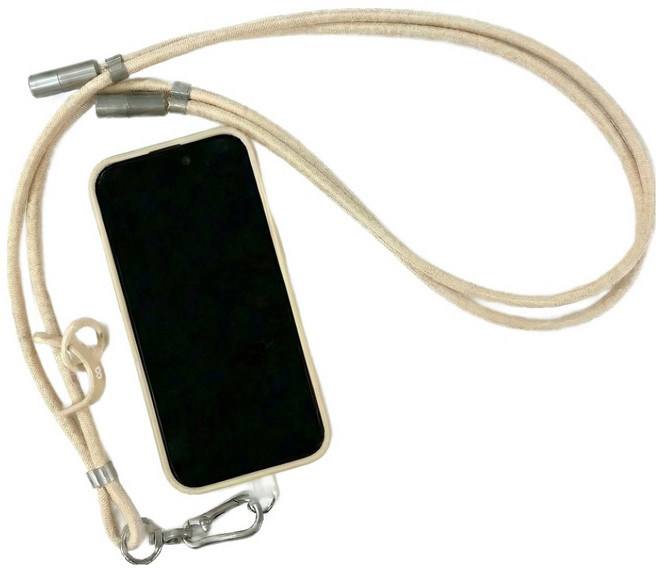 오아 퀵스트랩 C타입-C타입 고속 충전 케이블 휴대폰 목걸이줄, 1.6m, 샌드크림, 1개