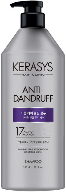 케라시스 두피 비듬케어 쿨링 단백질 샴푸, 980ml, 1개