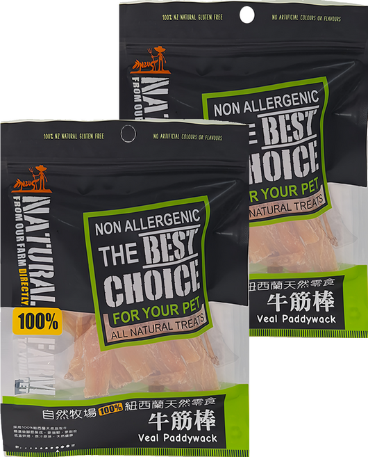 NATURAL FARM 自然牧場 牛筋棒 100%紐西蘭進口零食 無麩質 無任何添加物, 100g, 2包