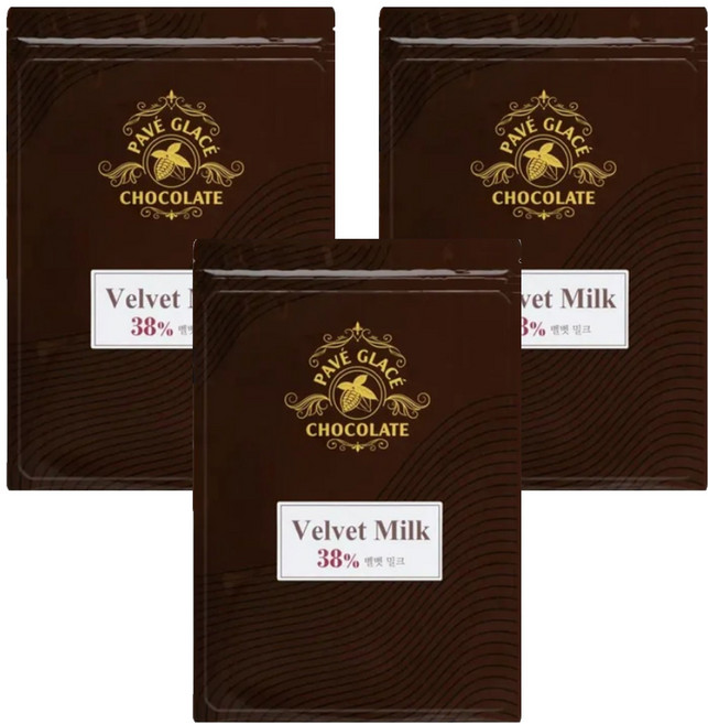 파베글라스 커버춰 밀크 초콜릿 38%, 400g, 3개