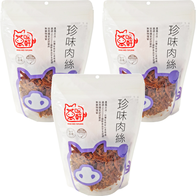 萬味軒 珍味豬肉絲, 150g, 3包