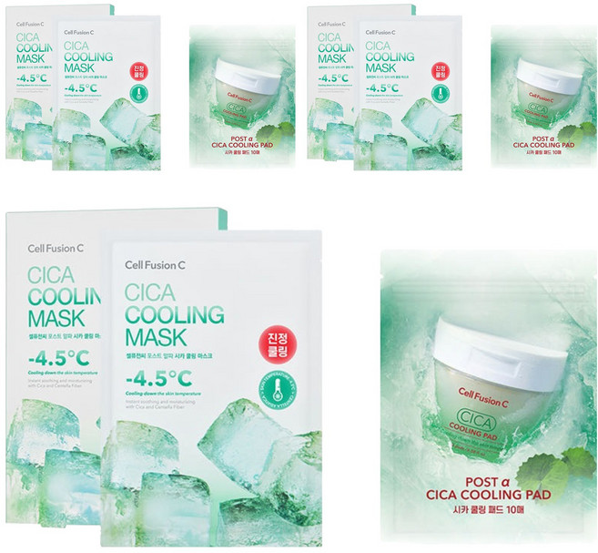 셀퓨전씨 포스트 알파 시카 쿨링 마스크 5p + 패드 10p, 1개입, 15개
