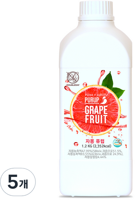 더블데이 자몽 퓨럽, 1.2kg, 5개