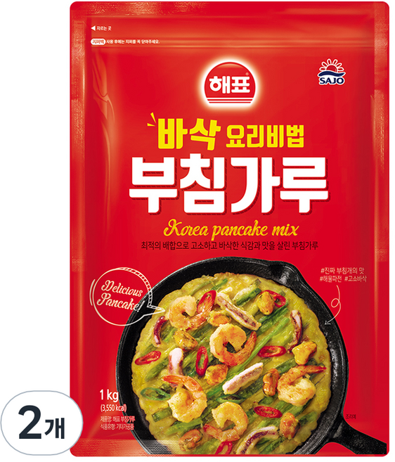 해표 부침가루, 2개, 1kg