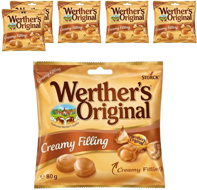 Werther's Original 道地的偉特 焦糖夾心鮮奶油糖, 80g, 6包