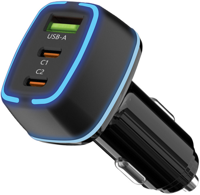 홈플래닛 PD 3.1 75W 3포트 차량용 시거잭 고속충전기, 블랙, V-02-QC3.0