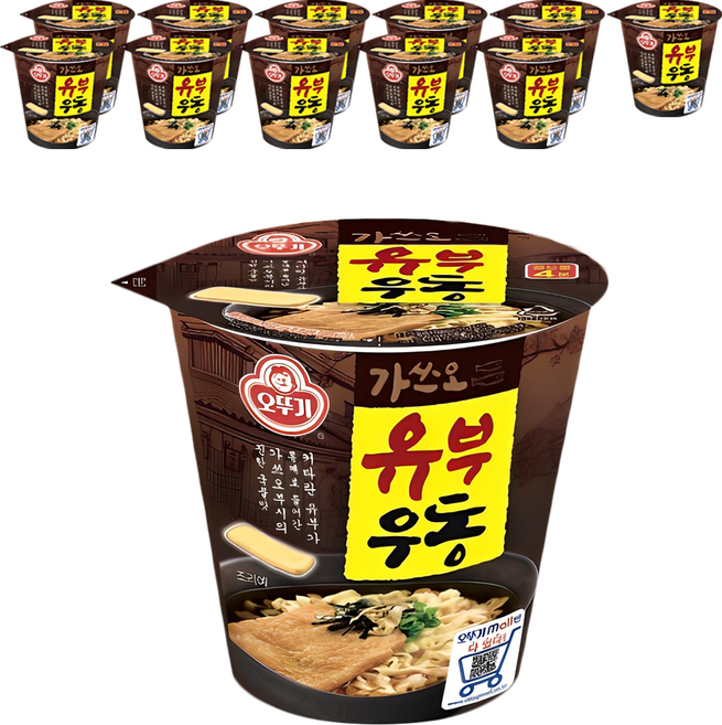 오뚜기 가쓰오 유부우동 컵, 62g, 12개