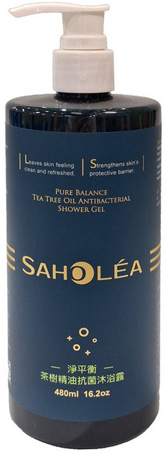SAHOLEA 森歐黎漾 淨平衡茶樹精油抗菌沐浴露, 480ml, 1瓶