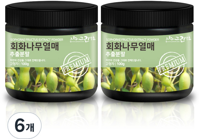 그린약초 회화나무열매 추출분말, 6개, 100g