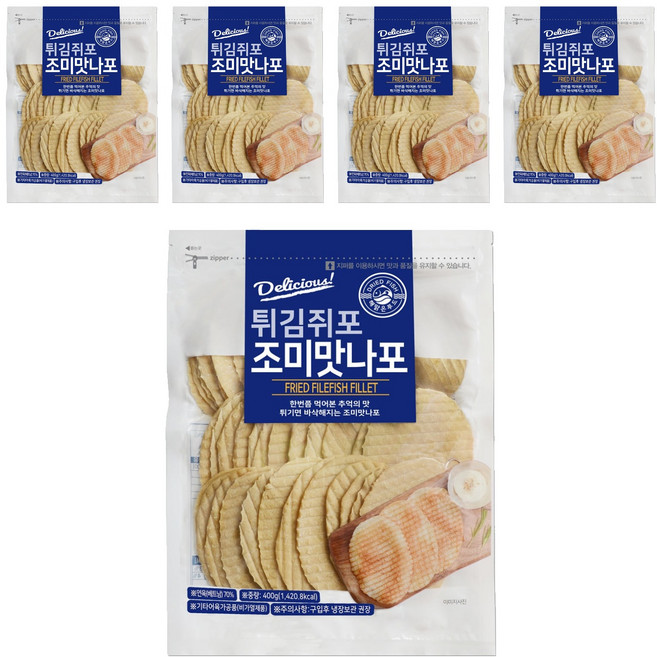 해맑은푸드 맛나포 튀김쥐포, 400g, 5개
