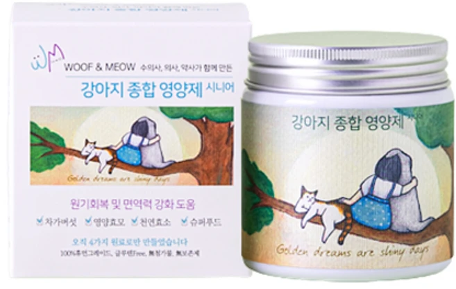 우프앤먀오 강아지 종합영양제, 시니어, 1개, 60g - 쿠팡