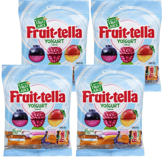 후르트텔라 요구르트향 츄잉캔디, 100g, 4개