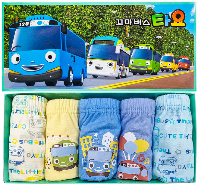 타요 남아용 꼬마버스 팬티 5매입 세트