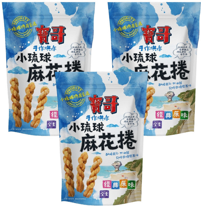 寶哥 手工麻花捲 經典原味, 150g, 3包