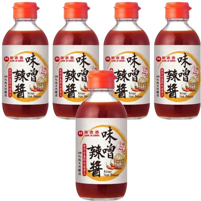萬家香 味噌辣醬 225g 100%純天然釀造 使用非基因改造黃豆, 5瓶