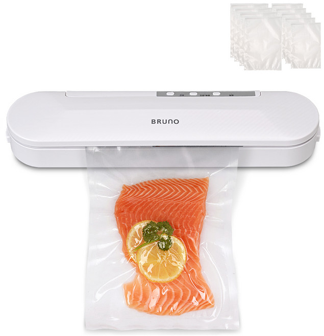 BRUNO 진공포장기 VSC-2101W + 비닐백 20 x 30 cm 5p + 17 x 25 cm 5p