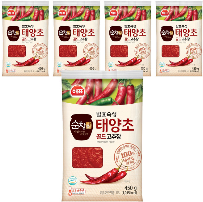 순창궁 태양초 골드 고추장, 450g, 5개