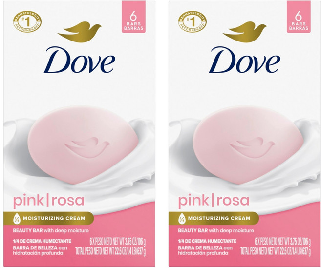 Dove 多芬 深層保濕柔膚香皂 粉紅玫瑰香, 106g, 12個