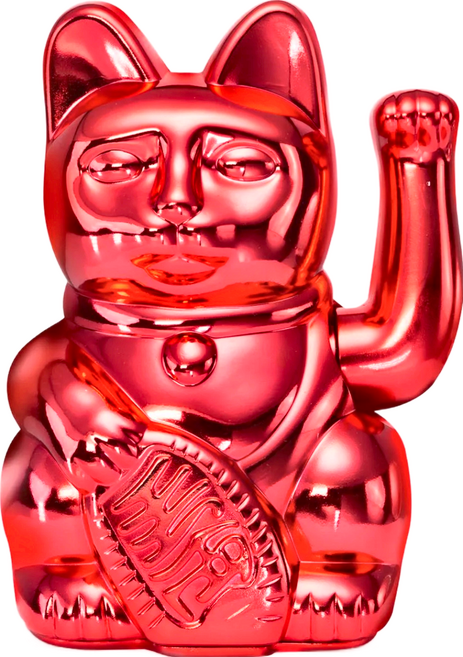 DONKEY 幸運繽紛招財貓 - 金屬紅 15cm