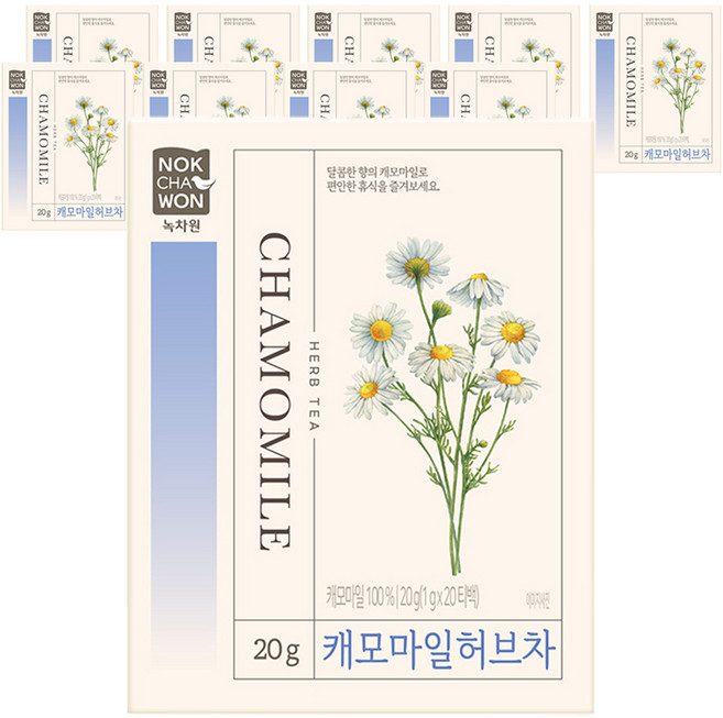 녹차원 캐모마일 허브차, 1g, 20개입, 10개