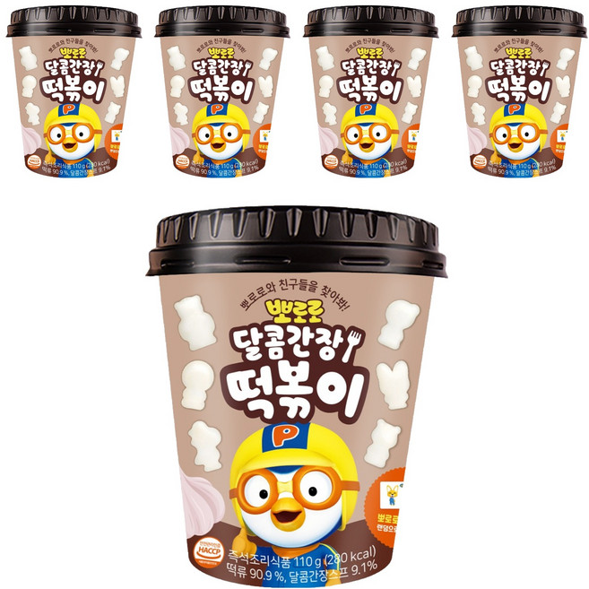 어니스트에프엔비 뽀로로 달콤간장 떡볶이, 110g, 5개
