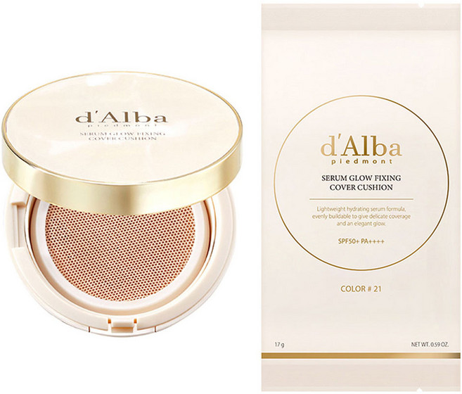 달바 세럼 글로우 픽싱 커버 쿠션 본품 17g + 리필 17g 세트, 21호, 1개