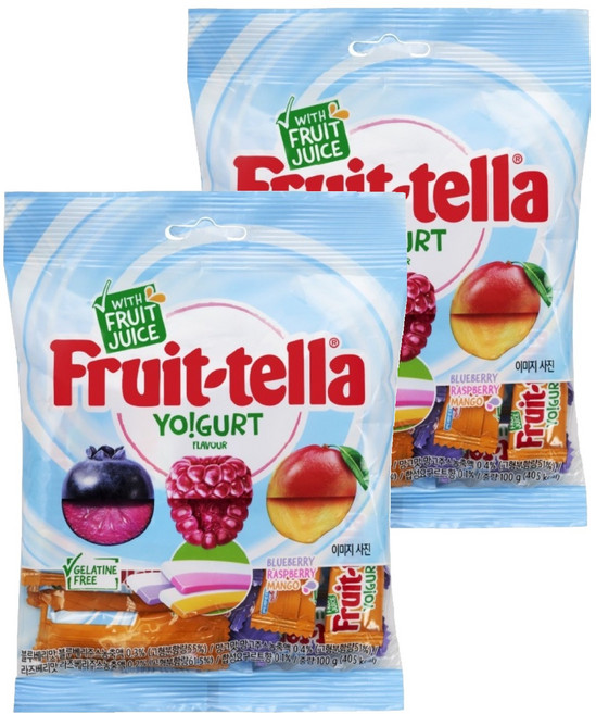 후르트텔라 요구르트향 츄잉캔디, 100g, 2개