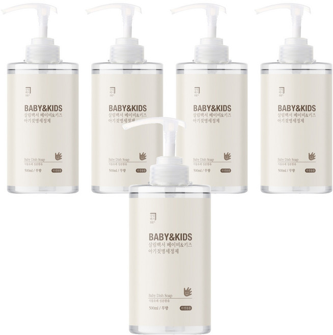살림백서 베이비 앤 키즈 아기 젖병세정제 무향, 500ml, 5개