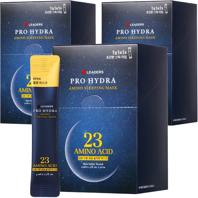 리더스 프로하이드라 아미노 슬리핑 마스크팩, 4ml, 90개 - 쿠팡