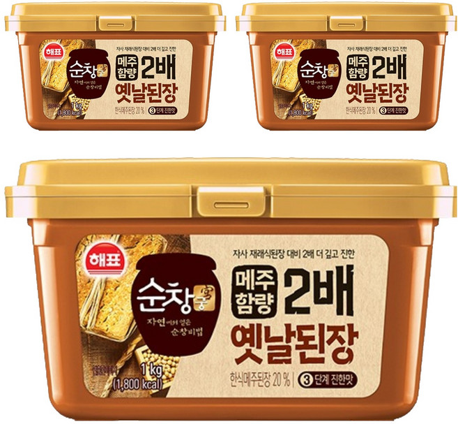 순창궁 해표 옛날된장, 1kg, 3개