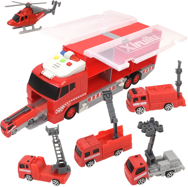 카캐리어 컨테이너 소방차 AY1818A, 레드, 1개