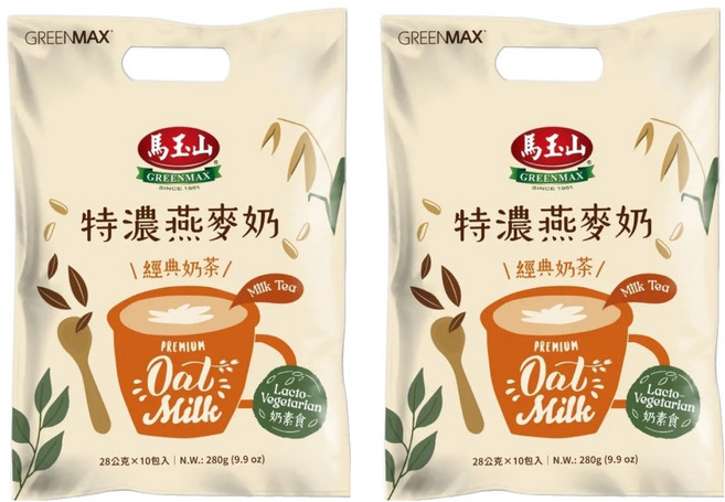 馬玉山 特濃燕麥奶經典奶茶 10包, 28g, 2袋