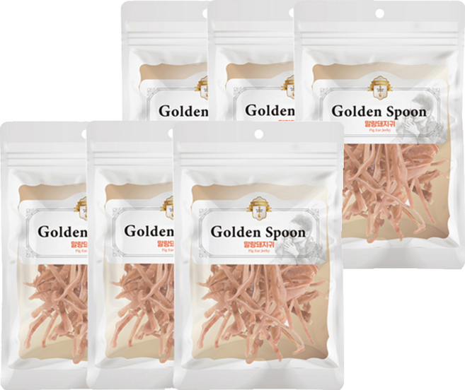 골든스푼 강아지 간식, 말랑돼지귀, 50g, 6개