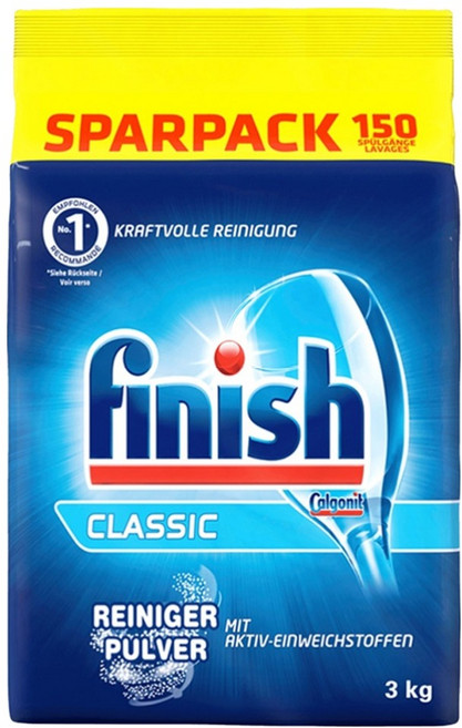 finish 洗碗機清潔粉補充包 原味, 3kg, 1袋